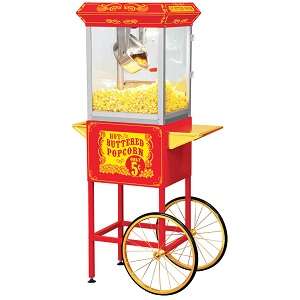 FunTime 8oz Premium Red/Gold Popcorn Popper Machine Maker Cart + Starter Pack  Black Friday Sales